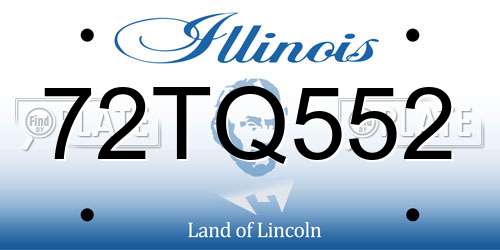 72TQ552 Illinois License Plate