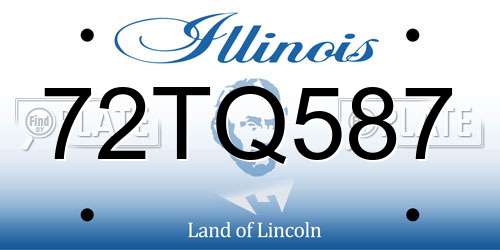 72TQ587 Illinois License Plate