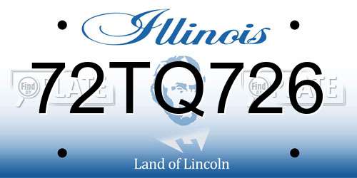 72TQ726 Illinois License Plate