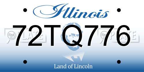 72TQ776 Illinois License Plate