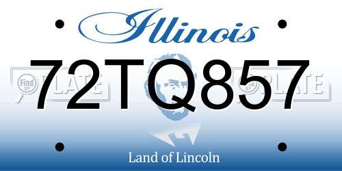 72TQ857 Illinois License Plate