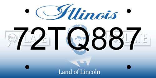 72TQ887 Illinois License Plate