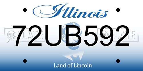 72UB592 Illinois License Plate