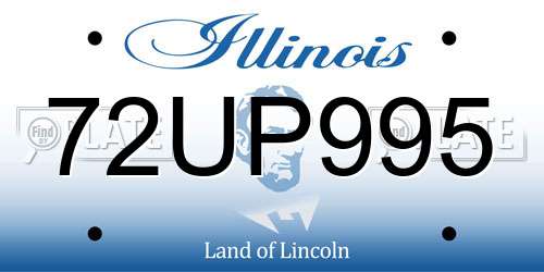 72UP995 Illinois License Plate