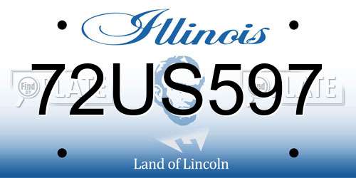 72US597 Illinois License Plate