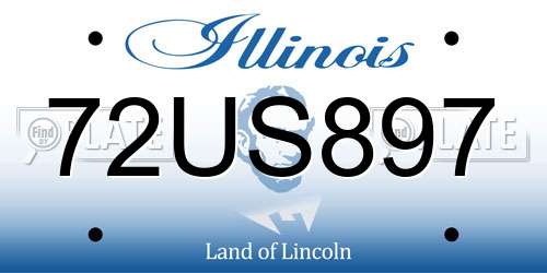 72US897 Illinois License Plate