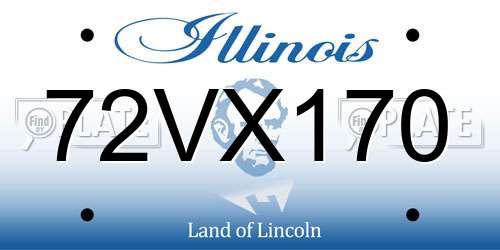 72VX170 Illinois License Plate