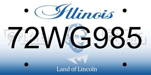 72WG985 Illinois License Plate