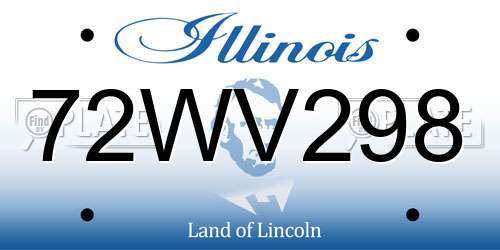 72WV298 Illinois License Plate