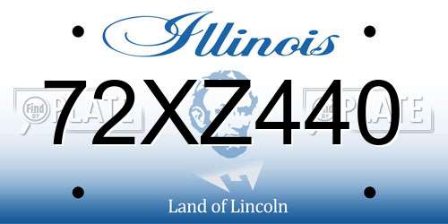 72XZ440 Illinois License Plate