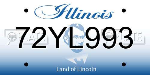 72YL993 Illinois License Plate