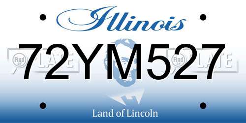 72YM527 Illinois License Plate