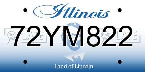 72YM822 Illinois License Plate
