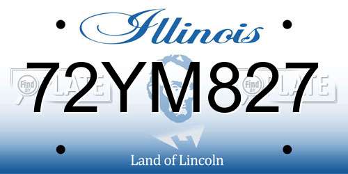72YM827 Illinois License Plate