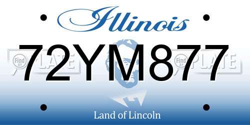 72YM877 Illinois License Plate