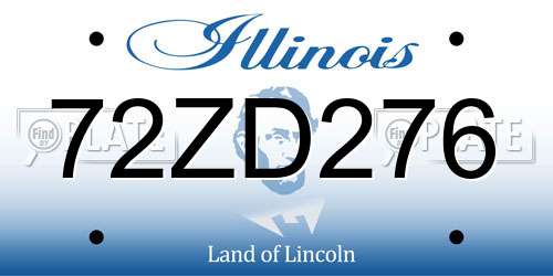 72ZD276 Illinois License Plate
