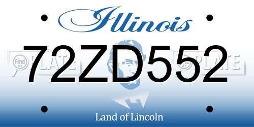 72ZD552 Illinois License Plate