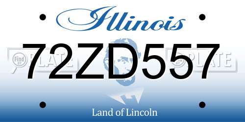 72ZD557 Illinois License Plate