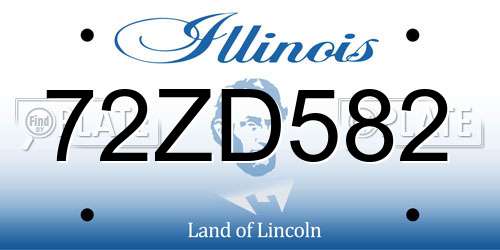 72ZD582 Illinois License Plate