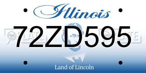 72ZD595 Illinois License Plate