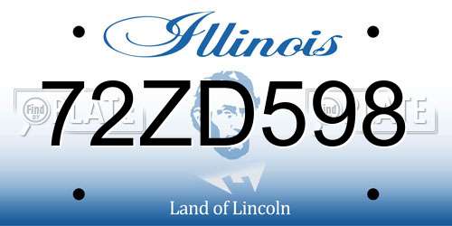 72ZD598 Illinois License Plate