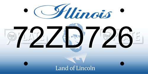 72ZD726 Illinois License Plate