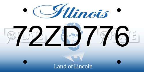 72ZD776 Illinois License Plate