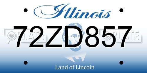 72ZD857 Illinois License Plate