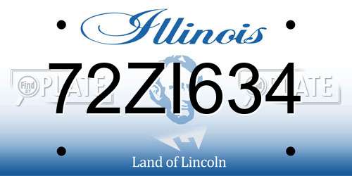 72ZI634 Illinois License Plate