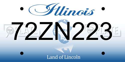 72ZN223 Illinois License Plate