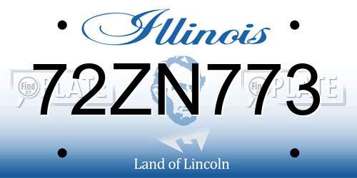 72ZN773 Illinois License Plate