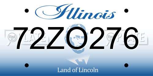 72ZO276 Illinois License Plate
