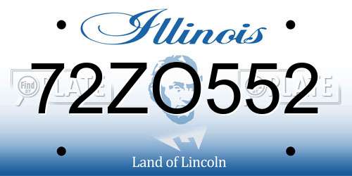 72ZO552 Illinois License Plate