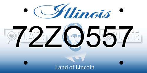 72ZO557 Illinois License Plate