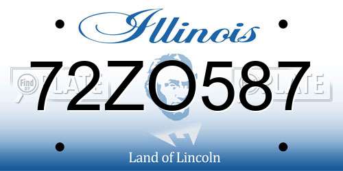 72ZO587 Illinois License Plate