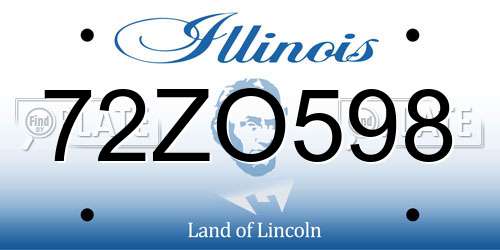 72ZO598 Illinois License Plate