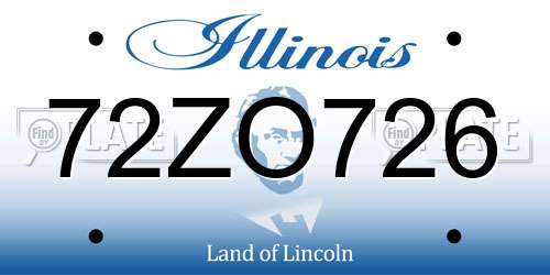 72ZO726 Illinois License Plate