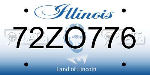 72ZO776 Illinois License Plate