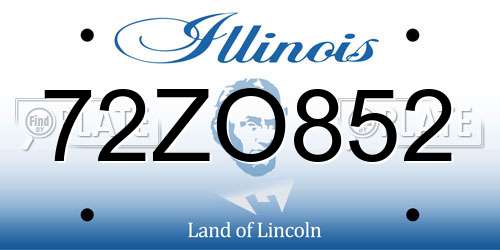 72ZO852 Illinois License Plate