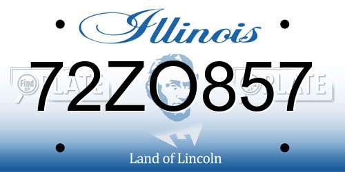 72ZO857 Illinois License Plate