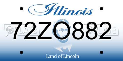 72ZO882 Illinois License Plate