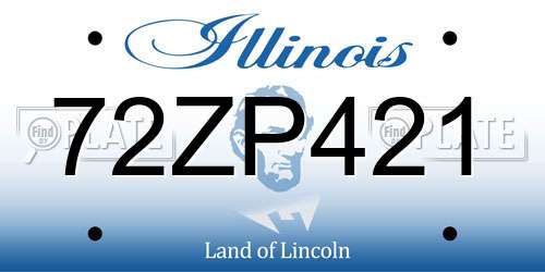 72ZP421 Illinois License Plate