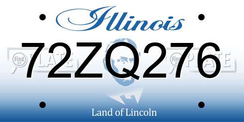 72ZQ276 Illinois License Plate