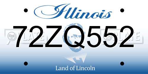 72ZQ552 Illinois License Plate