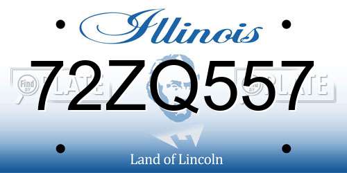 72ZQ557 Illinois License Plate