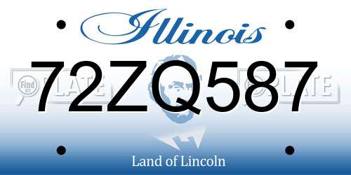 72ZQ587 Illinois License Plate