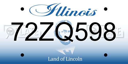 72ZQ598 Illinois License Plate