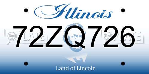 72ZQ726 Illinois License Plate