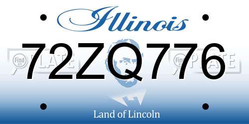 72ZQ776 Illinois License Plate