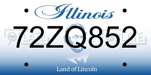 72ZQ852 Illinois License Plate